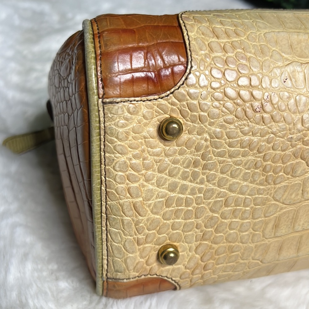 Brahmin small satchel in tan/cream handbag pure - Picture 7 of 14